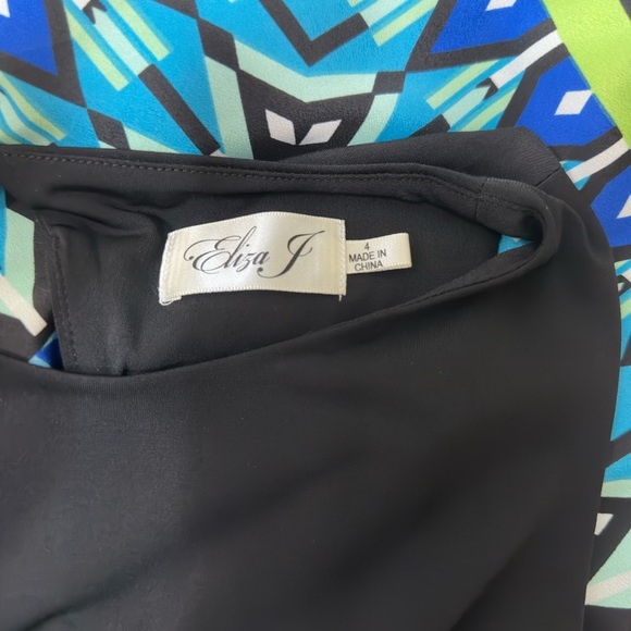 Eliza J Black and Blue Geometric Maxi Dress - Picture 13 of 13